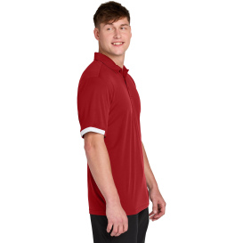 Sport-Tek ST444 Club Colorblock Polo - Deep Red/White