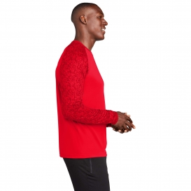 Sport-Tek ST460LS Long Sleeve Digi Camo Tee - True Red
