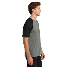 Sport-Tek ST6040 Halftime Raglan Tee - Black/Vintage Heather