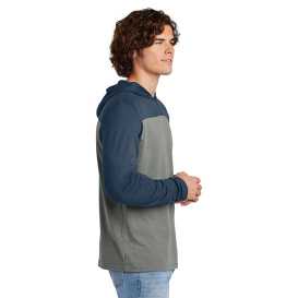 Sport-Tek ST6044 Halftime Long Sleeve Hoodie - True Navy/Vintage Heather