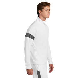Sport-Tek ST800 Travel Full-Zip Jacket - White/Iron Grey