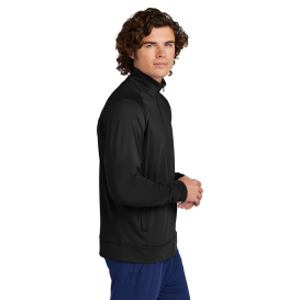 Sport-Tek ST857 Sport-Wick Stretch Full-Zip Cadet Jacket - Black
