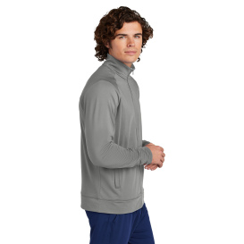 Sport-Tek ST857 Sport-Wick Stretch Full-Zip Cadet Jacket - Charcoal Grey