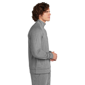Sport-Tek ST857 Sport-Wick Stretch Full-Zip Cadet Jacket - Charcoal Grey Heather
