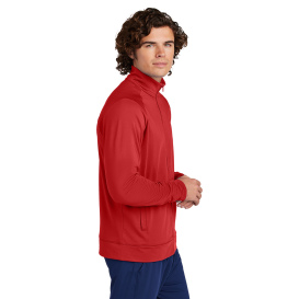 Sport-Tek ST857 Sport-Wick Stretch Full-Zip Cadet Jacket - Deep Red