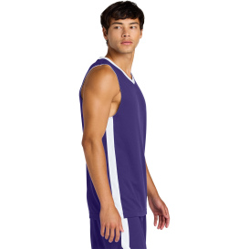 Sport-Tek ST900 Rival Basketball Rev Jersey - Purple/White