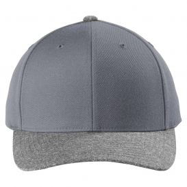 Sport-Tek STC43 Yupoong Curve Bill Snapback Cap - Graphite/Grey Heather