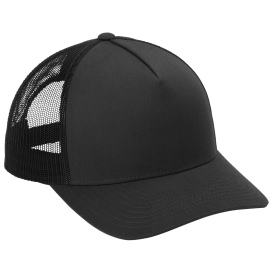 Sport-Tek STC54 Yupoong Retro Trucker 5-Panel Cap - Black/Black