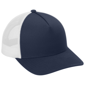 Sport-Tek STC54 Yupoong Retro Trucker 5-Panel Cap - True Navy/White