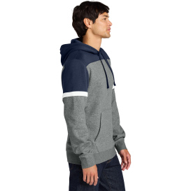 Sport-Tek STF205 Drive Fleece Colorblock Hoodie - True Navy/Vintage Heather