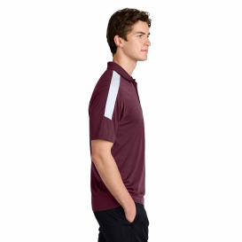 Sport-Tek ST104 Competitor United Polo - Maroon/White