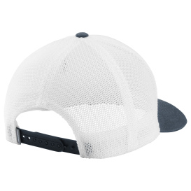TravisMathew TM1MY390 Cruz Colorblock Trucker Cap - White/Vintage Indigo