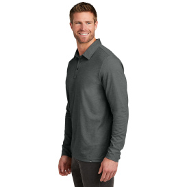 TravisMathew TM1MZ343 Oceanside Heather Long Sleeve Polo - Black Heather