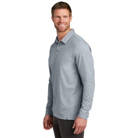 TravisMathew TM1MZ343 Oceanside Heather Long Sleeve Polo - Quiet Shade Grey Heather
