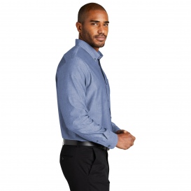 Port Authority W382 Long Sleeve Chambray Easy Care Shirt - Moonlight Blue