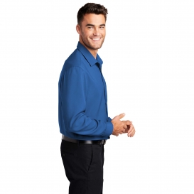 Port Authority W401 Long Sleeve Performance Staff Shirt - True Blue