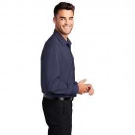 Port Authority W401 Long Sleeve Performance Staff Shirt - True Navy