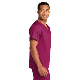 Wink WW3160 Unisex WorkFlex Chest Pocket V-Neck Scrub Top - Wine
