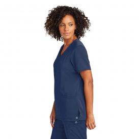 Wink WW4168 Women\'s WorkFlex Mock Wrap Scrub Top - Navy