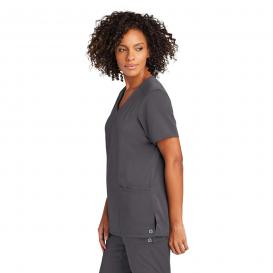 Wink WW4168 Women\'s WorkFlex Mock Wrap Scrub Top - Pewter