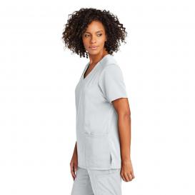 Wink WW4168 Women's WorkFlex Mock Wrap Scrub Top - White