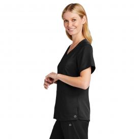 Wink WW4268 Women\'s Premiere Flex Mock Wrap Scrub Top - Black