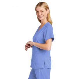 Wink WW4268 Women\'s Premiere Flex Mock Wrap Scrub Top - Ceil Blue