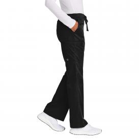 Wink WW4750P Women\'s Petite WorkFlex Flare Leg Cargo Pocket Scrub Pants - Black