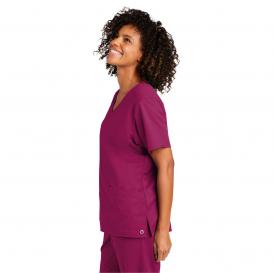 Wink WW4760 Women\'s WorkFlex Mock Wrap Scrub Top - Wine