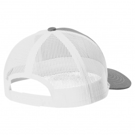 Port Authority YC112 Youth Snapback Trucker Cap - Heather Grey/White ...