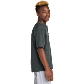 Sport-Tek YJST489 Youth Repeat 1/2-Zip Short Sleeve Jacket - Iron Gray