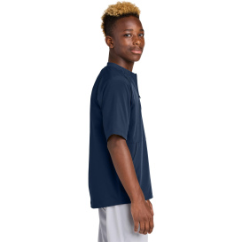 Sport-Tek YJST489 Youth Repeat 1/2-Zip Short Sleeve Jacket - True Navy