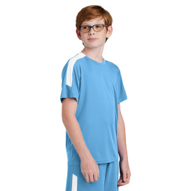 Sport-Tek YST100 Competitor United Crew - Carolina Blue/White