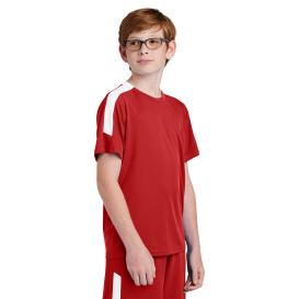 Sport-Tek YST100 Competitor United Crew - Deep Red/White