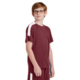 Sport-Tek YST100 Competitor United Crew - Maroon/White