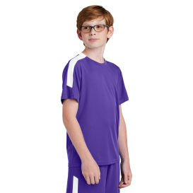 Sport-Tek YST100 Competitor United Crew - Purple/White