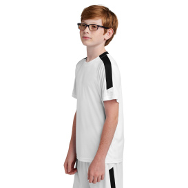 Sport-Tek YST100 Competitor United Crew - White/Black