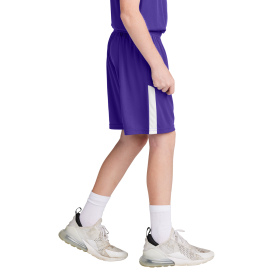 Sport-Tek YST103 Youth Competitor United 5" Shorts - Purple/White