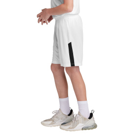 Sport-Tek YST103 Youth Competitor United 5" Shorts - White/Black