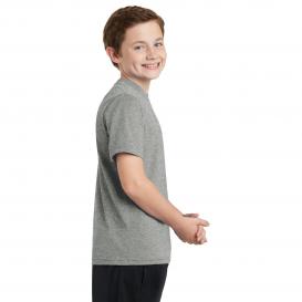 Sport-Tek YST340 Youth PosiCharge RacerMesh Tee - Grey Heather