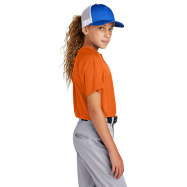 Sport-Tek YST359 PosiCharge Competitor 2-Button Henley - Deep Orange