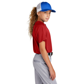 Sport-Tek YST359 PosiCharge Competitor 2-Button Henley - Deep Red