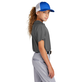 Sport-Tek YST359 PosiCharge Competitor 2-Button Henley - Iron Grey