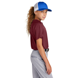 Sport-Tek YST359 PosiCharge Competitor 2-Button Henley - Maroon