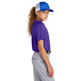 Sport-Tek YST359 PosiCharge Competitor 2-Button Henley - Purple