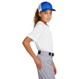 Sport-Tek YST359 PosiCharge Competitor 2-Button Henley - White
