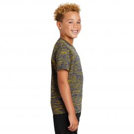 Sport-Tek YST390 Youth PosiCharge Electric Heather Tee - True Royal/Gold Electric