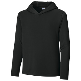 Sport-Tek YST420LSH Youth Posi-UV Pro Long Sleeve Hoodie - Black