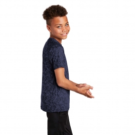 Sport-Tek YST460 Youth Digi Camo Tee - True Navy