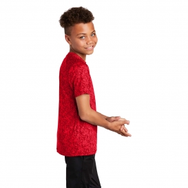 Sport-Tek YST460 Youth Digi Camo Tee - True Red